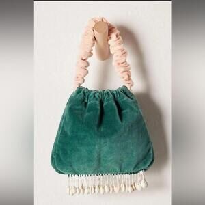 FP Movement by Free People Teal Velvet Bag with Blush Handle